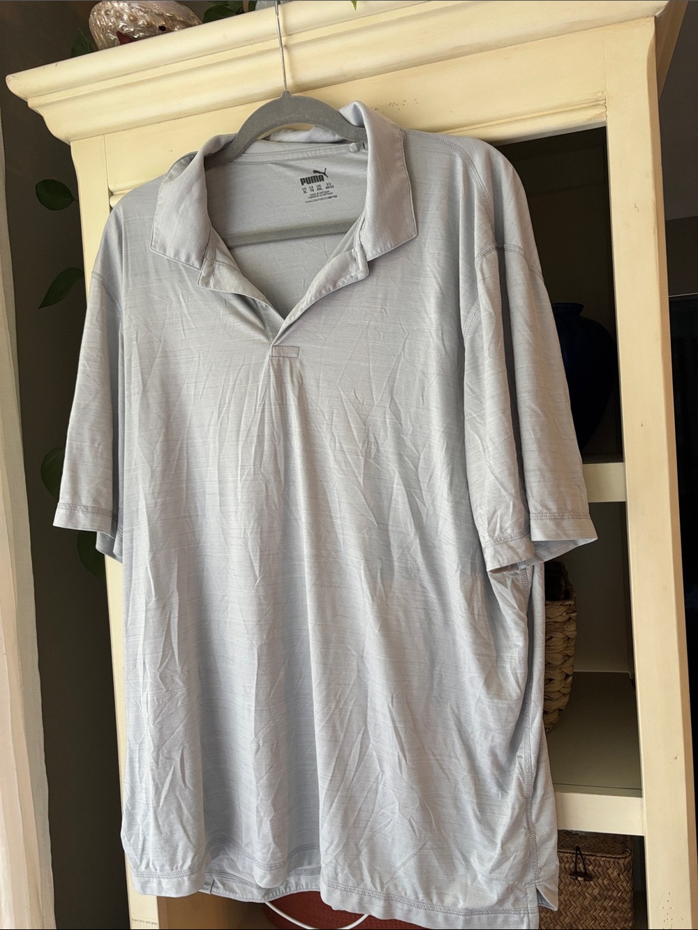 Puma Men's Light Gray Polo Golf Shirt
